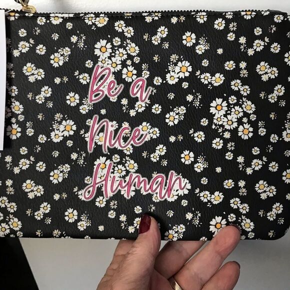 Betsey Johnson “be a nice human “ floral wristlet pouch - Picture 5 of 10